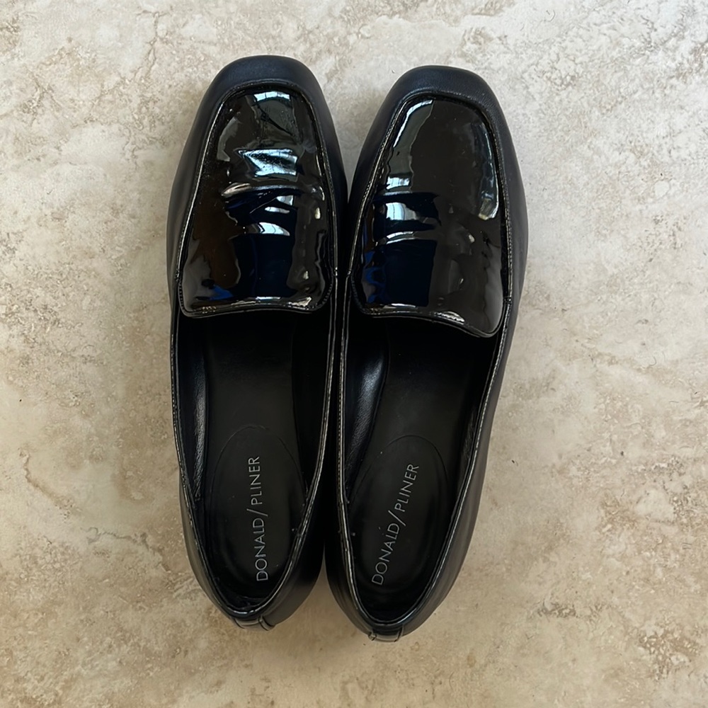 Donald Pliner Womens Black Leather Halia Loafer 8.5